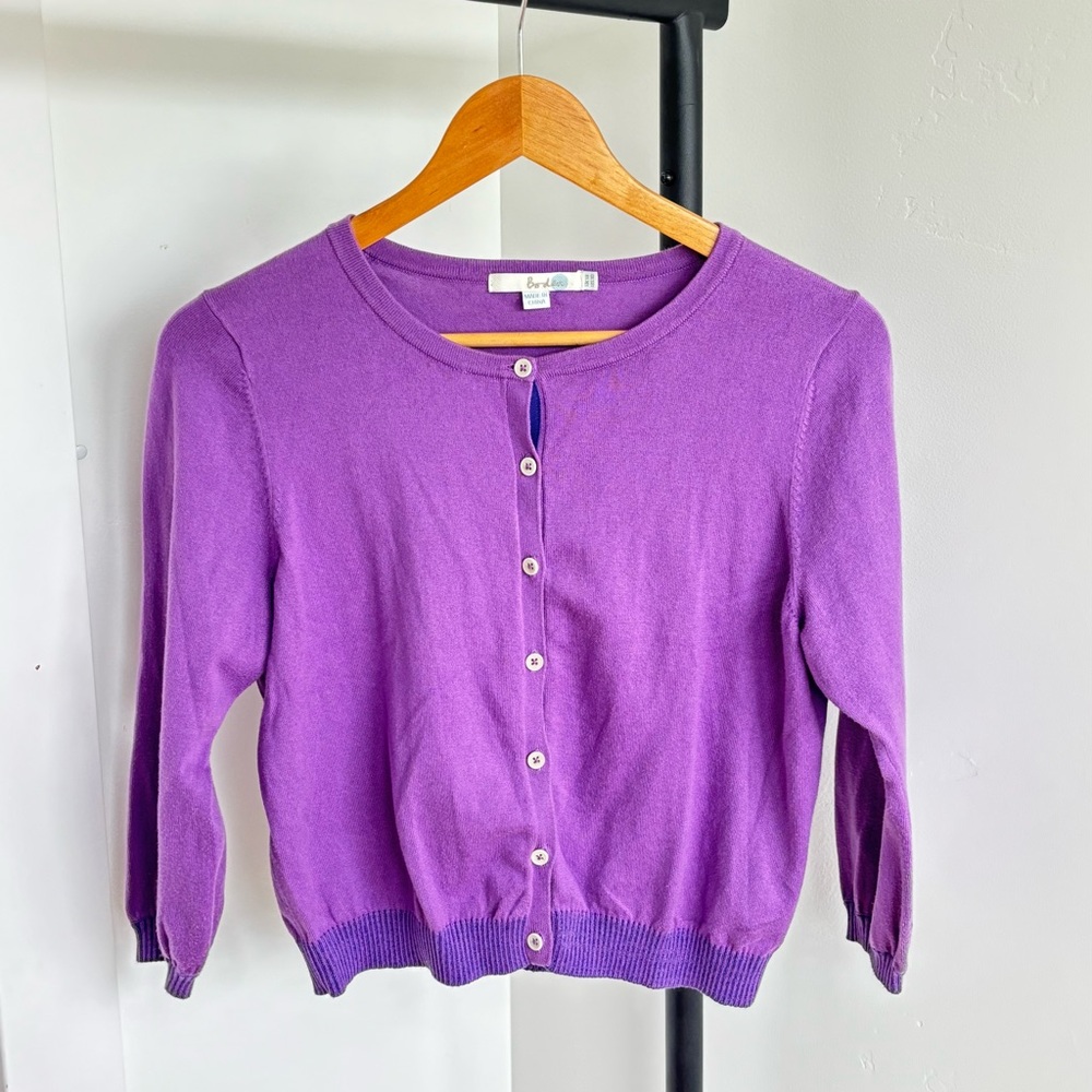Boden Purple Women's Cardigan Sweater